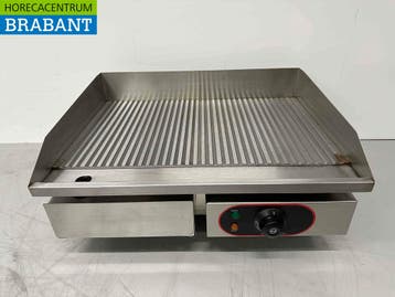 RVS Grillplaat Bakplaat Geribbeld 55 cm 230V Horeca, Ophalen of Verzenden