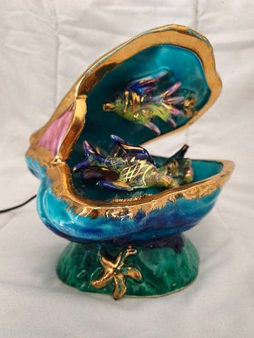 Vallauris - Lampe de table - Lampe aquarium - Céramique, Antiquités & Art
