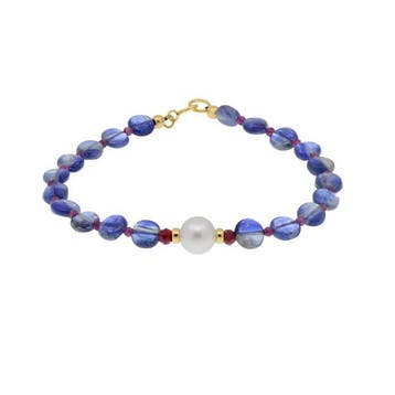 Zonder minimumprijs - Armband - 18 karaat Geel goud Parel -