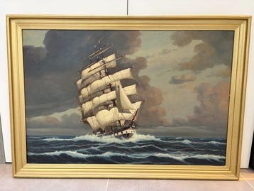 Jacob Winfried (1886–1959) - Maritiem olieverfschilderij op, Antiek en Kunst