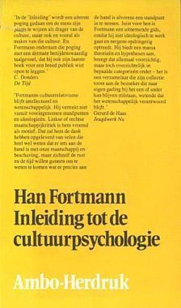 Inleiding tot de cultuurpsychologie - Fortmann, Verzenden, Nieuw