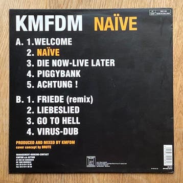 KMFDM - Naive - Electronic, Rock, Techno, Funk, Hard Rock -, Nieuw in verpakking