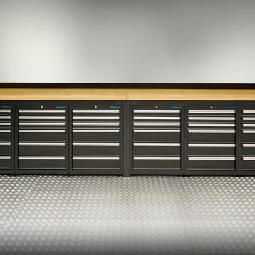 Datona Werkbank PRO 400 cm - bamboe - 6 ladekasten met 36, Ophalen of Verzenden