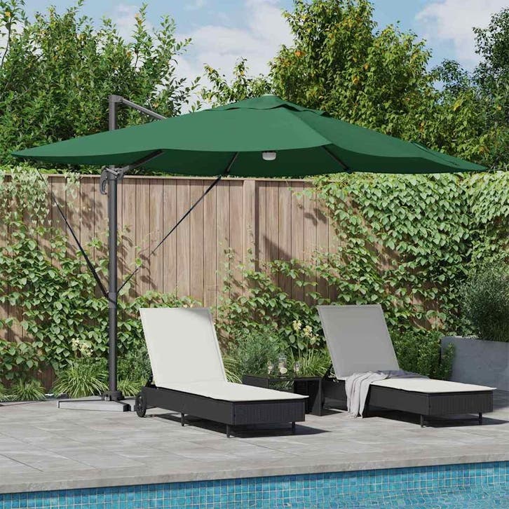 vidaXL Parasol Groen 351 x 250 x 253 cm Polyester en, Tuin en Terras, Parasols, Nieuw, Verzenden