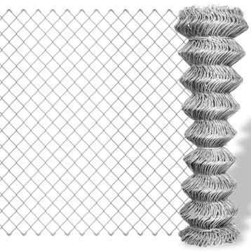 vidaXL Gaashek 15x1 m gegalvaniseerd staal zilverkleurig, Tuin en Terras, Tuinhekken en Hekwerk, Verzenden, Nieuw
