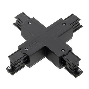 Global 3-Fase-Rail Kruis-verbinder zwart, Verzenden