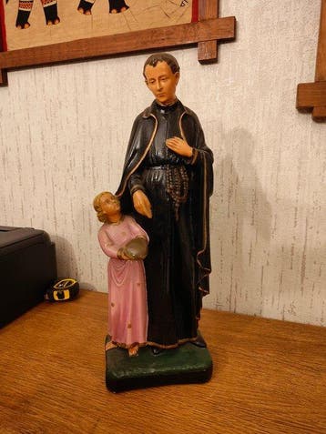 Beeld, Heilige Gerardus Majella met kind - 45 cm - Gips