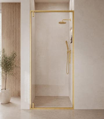 Douchewand Seattle 80 x 190 cm Goud – Transparant 8 mm, Verzenden, Nieuw