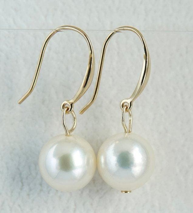 Zonder minimumprijs - Oorbellen - 18 karaat Geel goud Parel, Handtassen en Accessoires, Oorbellen