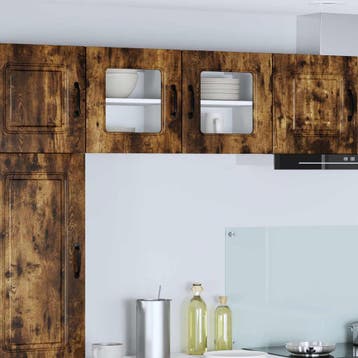 vidaXL Vaatwasserpaneel Kalmar 2 st Rook Eiken Bewerkt hout, Verzenden, Nieuw