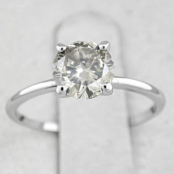 Bague - 14 carats Or blanc - 1.03ct. tw. Diamant (Couleur