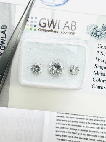 Sans prix de réserve - 3 pcs Diamant (Naturelle) - 1.18 ct -, Bijoux, Sacs & Beauté