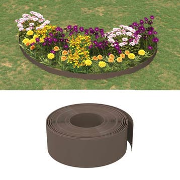 vidaXL Tuinranden 4 st 10 m 20 cm polyetheen bruin, Verzenden