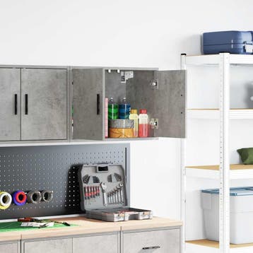 vidaXL Garage wandkast betongrijs bewerkt hout, Verzenden