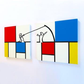 Dario Assisi - Cavandoli line in the Mondrian world :