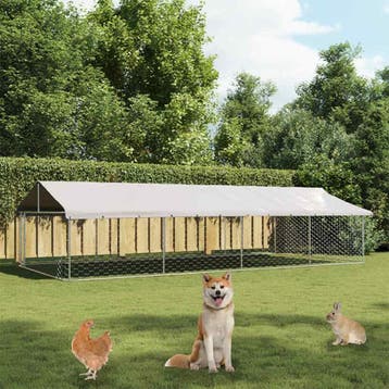 vidaXL Hondenkennel voor buiten met dak 600x300x150 cm, Verzenden, Nieuw