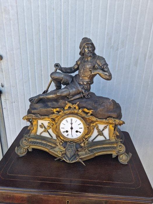 Figurale pendule - Messing - 1850-1900, Antiek en Kunst, Antiek | Klokken