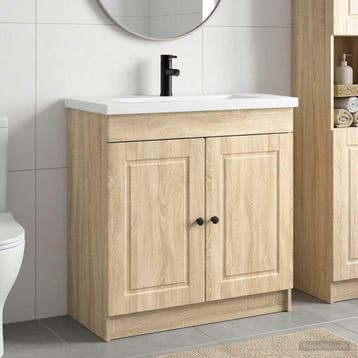 vidaXL Badkamermeubel Set Sonoma Eiken 78,5 x 37,5 x 81 cm, Verzenden, Nieuw