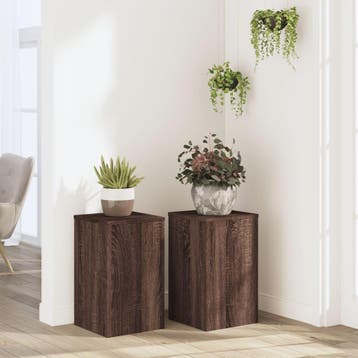 vidaXL Plantenstandaards 2 st 30x30x50 cm bewerkt hout bruin, Verzenden, Nieuw