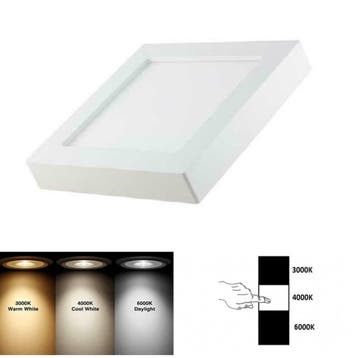 LED opbouw downlight vierkant 12W 172x172mm CCT 3, Verzenden, Nieuw, Overige materialen
