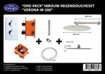 One-Pack inbouw-regendoucheset Muuruitloop 200mm Rond, Ophalen of Verzenden, Nieuw