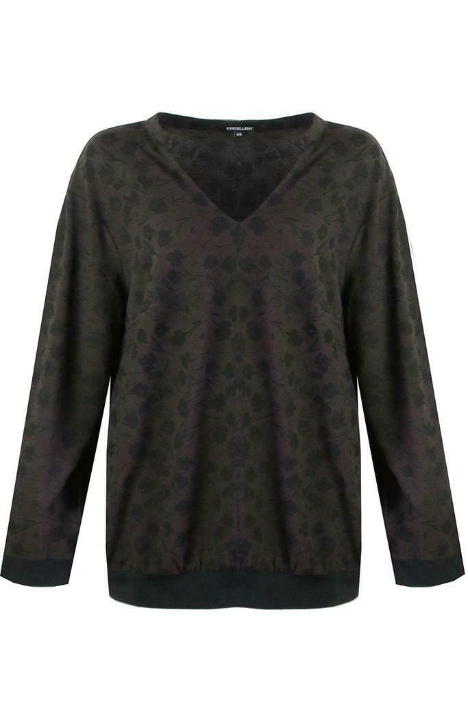 Shirt Exxcellent bloem print v hals maat 52, Kleding | Dames, T-shirts, Verzenden