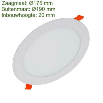 LED Inbouw Downlight 15W Slim 175mm 1200lm Euro stekker, Verzenden, Nieuw