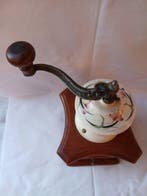 Moulin à café - bois, métal et porcelaine