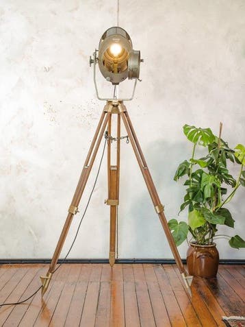 ADB BELGIUM - Lampadaire trépied - SP.1000 - Métal, Bois -