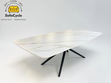 Keramische eettafel carrara-look 235x112 – overstock, Verzenden