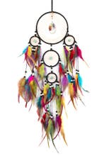 Dromenvanger Regenboog Gekleurde Dreamcatcher Veren Bohemian, Ophalen of Verzenden, Nieuw