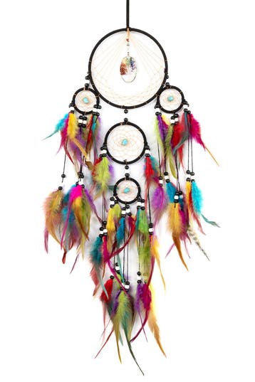 KIMU® Dromenvanger Regenboog Gekleurde Dreamcatcher Veren Bo, Hobby en Vrije tijd, Ophalen of Verzenden, Nieuw