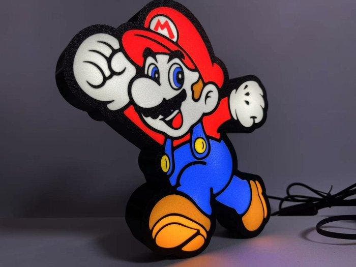 Super Mario lightbox logo - POS (reclameobject voor, Games en Spelcomputers, Spelcomputers | Overige Accessoires