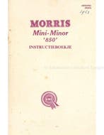 1961 MORRIS MINI MINOR 850 INSTRUCTIEBOEKJE NEDERLANDS
