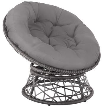 tectake Wicker fauteuil Gargano draaibaar - grijs, Verzenden