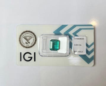 Zonder minimumprijs Groen Smaragd - 3.64 ct - International, Handtassen en Accessoires, Edelstenen, Nieuw