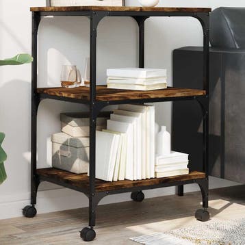 vidaXL Printerkastje 3-laags 50x41x75 cm bewerkt hout, Verzenden