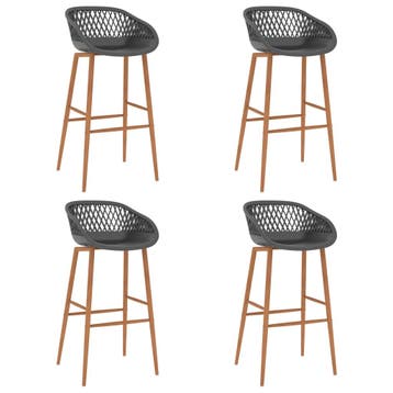 vidaXL Barstoelen 4 st grijs, Verzenden, Nieuw