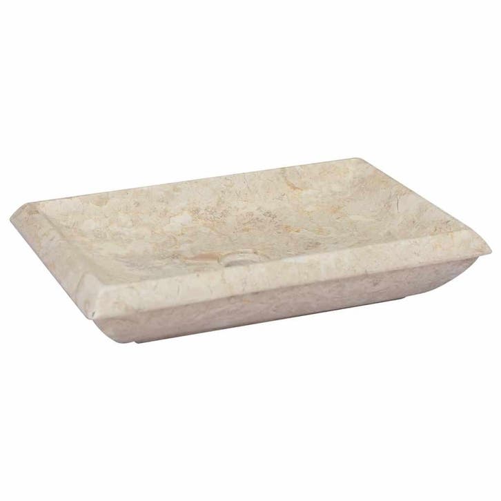 vidaXL Gootsteen 50x35x10 cm marmer crèmekleurig, Doe-het-zelf en Bouw, Sanitair, Nieuw, Verzenden