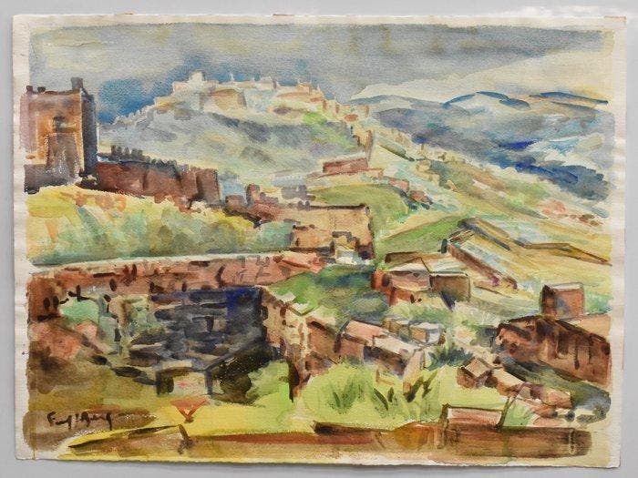 Freek van den Berg (1918-2000) - Landschap met berg en, Antiek en Kunst, Kunst | Schilderijen | Modern