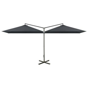 Parasol double 600x300 cm Anthracite - Retour client -54%, Verzenden