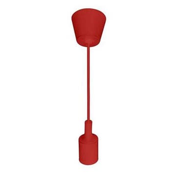 Stoffen LED Hanglamp Turno - Ronde LED Lamp Mat Rood met E27, Verzenden, Nieuw