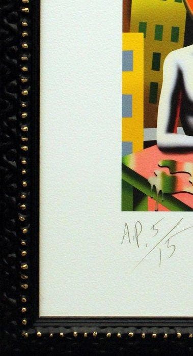 Mark Kostabi (1960) - Coppia con gatto, Antiek en Kunst, Antiek | Overige Antiek