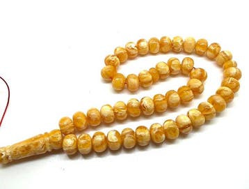 Wit patroon Baltic amber tasbih gebedskralen rozenkrans