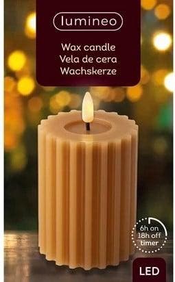 Ledkaars wax steady binnen ribbel lumineo bruin warm wit, Hobby & Loisirs créatifs, Bricolage