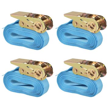 vidaXL Spanbanden 0,8 ton 6mx25mm blauw 4 st, Verzenden