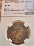 Nederland. Willem III. 1 Gulden AU58