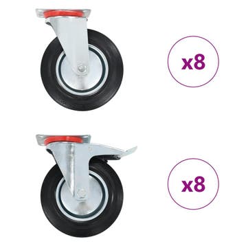 vidaXL 16 st Zwenkwielen 200 mm, Verzenden