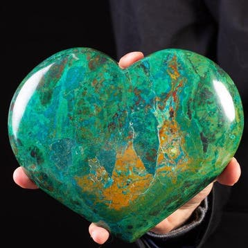Hoogwaardige gepolijste chrysocolla-hart uit Peru. - Hoogte:, Antiek en Kunst
