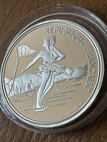 Frankrijk. 100 Francs 1992 Albertville Eiskunstlauf - 22.2g
